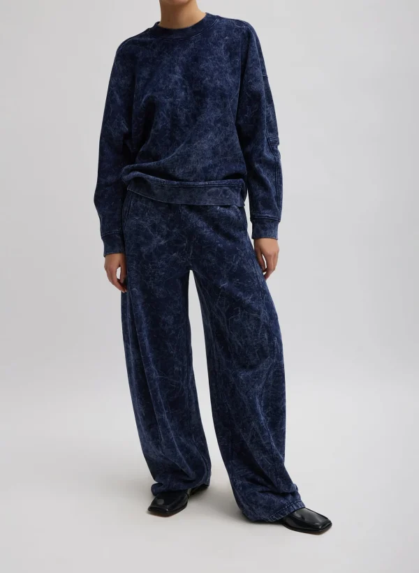 Tibi Acid Wash Winslow Sweatpant Acid Navy Clearance