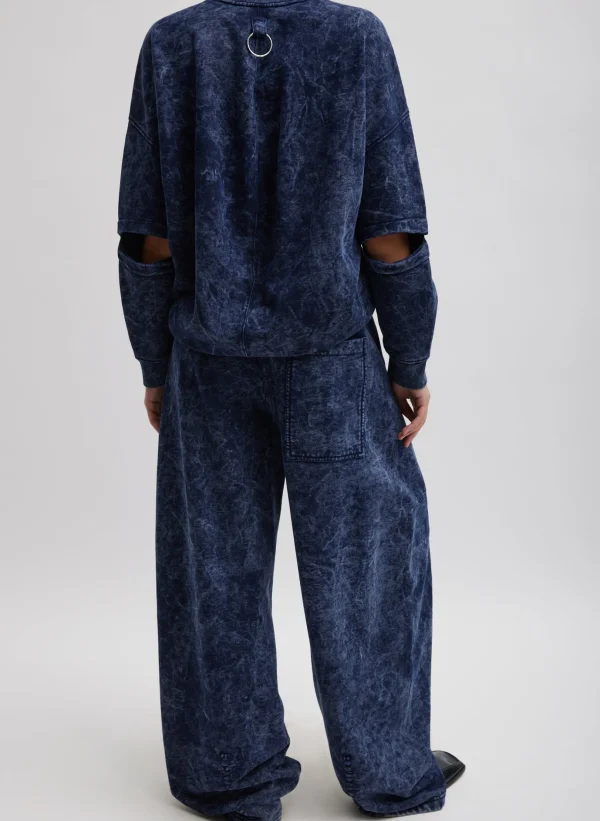 Tibi Acid Wash Winslow Sweatpant Acid Navy Clearance