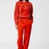 Tibi Active Knit Scottie Jogger Red Hot