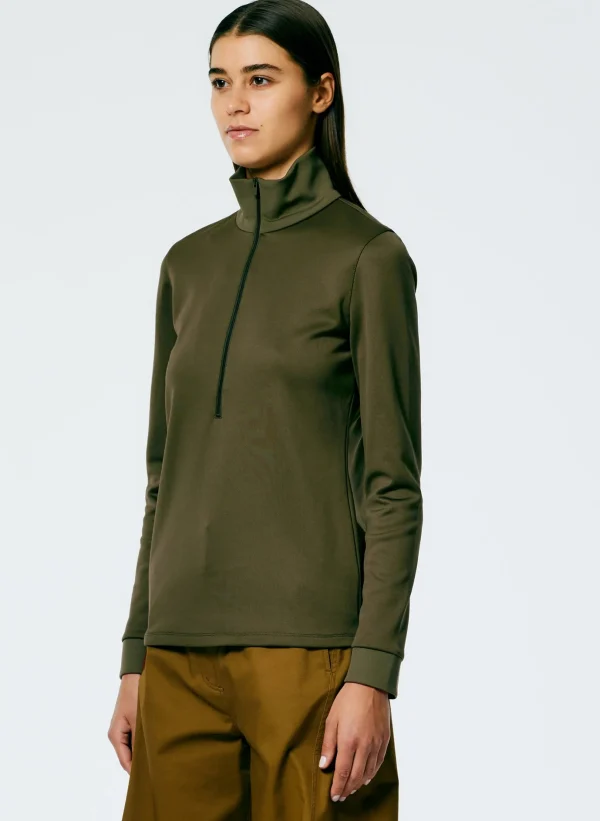 Tibi Active Knit Slim Sporty Top Wood Flash Sale