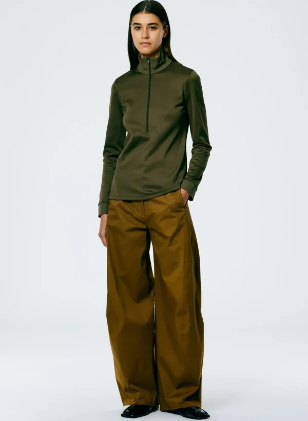Tibi Active Knit Slim Sporty Top Wood Flash Sale