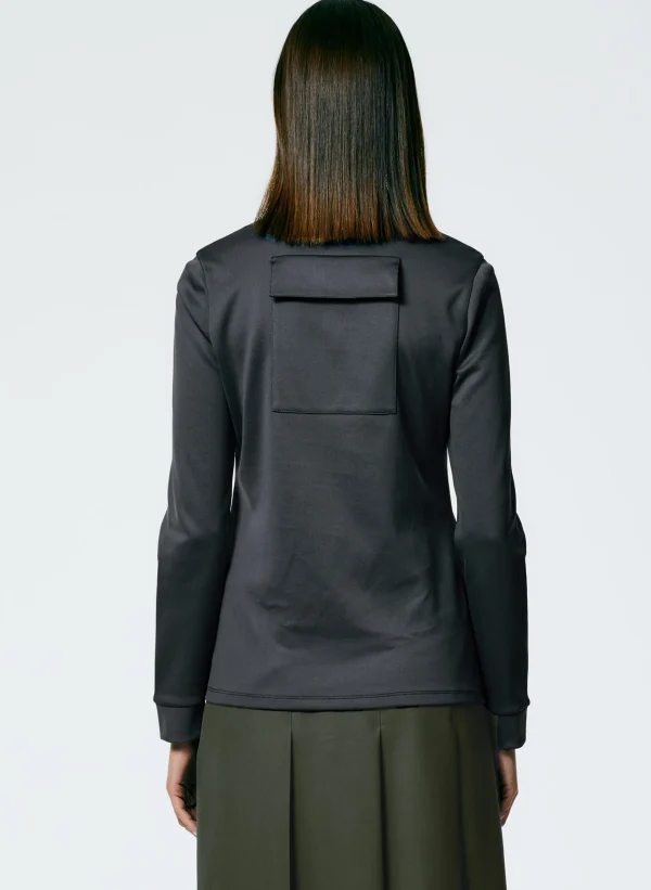 Tibi Active Knit Slim Sporty Top Navy Fog Online