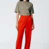 Tibi Active Knit Wide Leg Pull On Pant Red Online