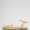 Tibi Berneice Kidskin Sandal Gold Best Sale