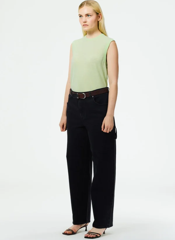 Tibi Denim Slouchy Carpenter Jean Black Flash Sale