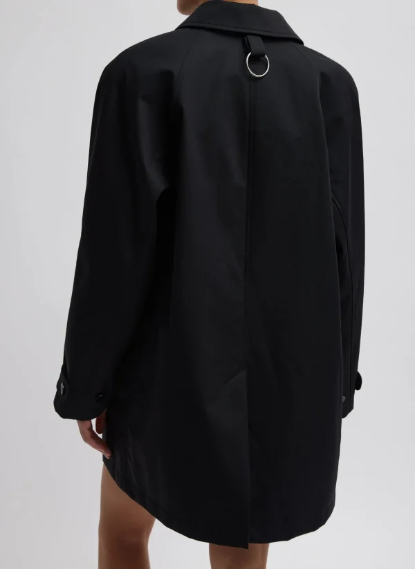 Tibi Bonded Luxe Twill Carcoat Black Cheap