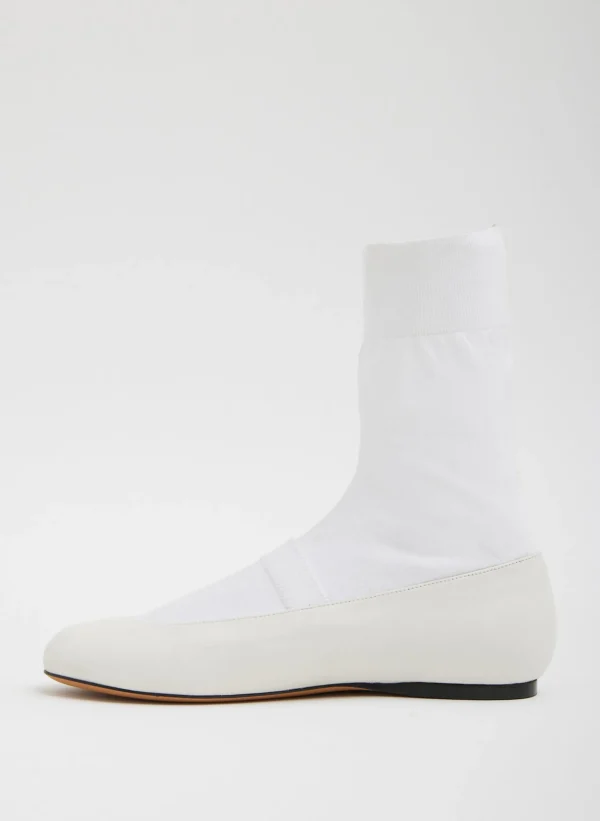 Tibi Borg Sock Shoe Optic White Flash Sale
