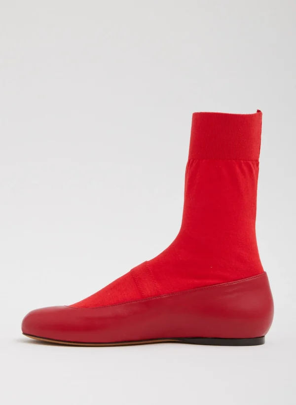 Tibi Borg Sock Shoe Red Shop