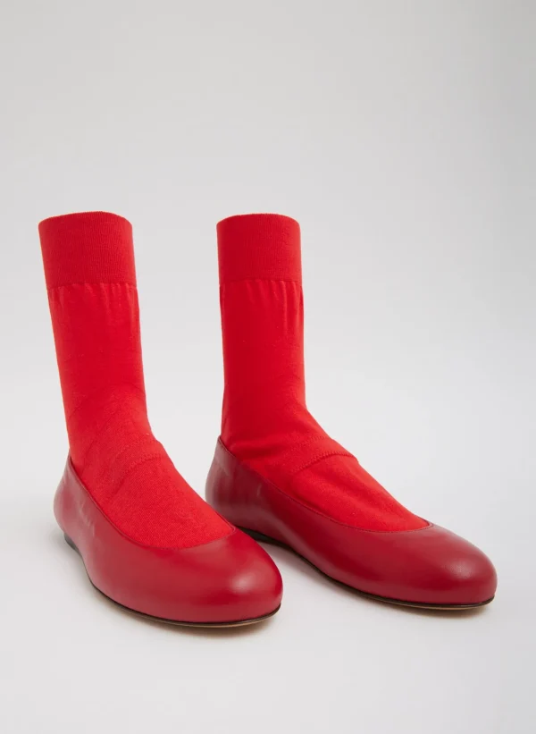 Tibi Borg Sock Shoe Red Shop