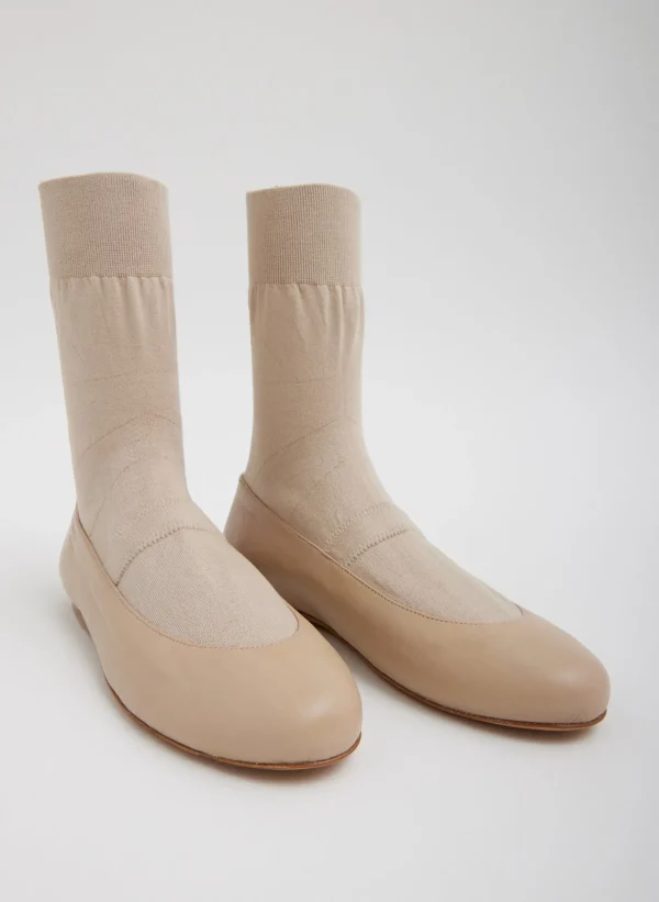 Tibi Borg Sock Shoe Nude Discount