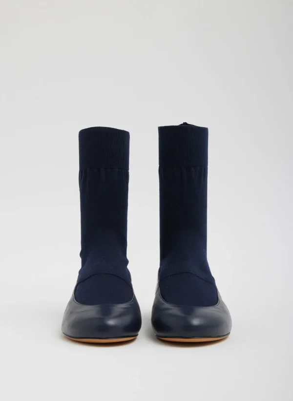 Tibi Borg Sock Shoe Navy Store