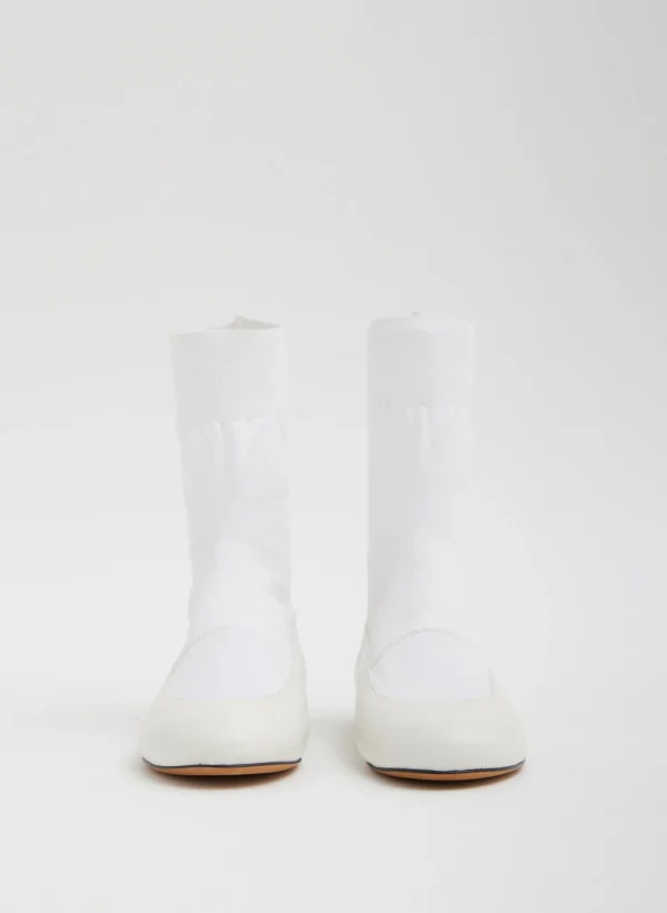 Tibi Borg Sock Shoe Optic White Flash Sale
