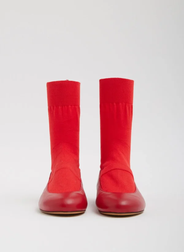 Tibi Borg Sock Shoe Red Shop
