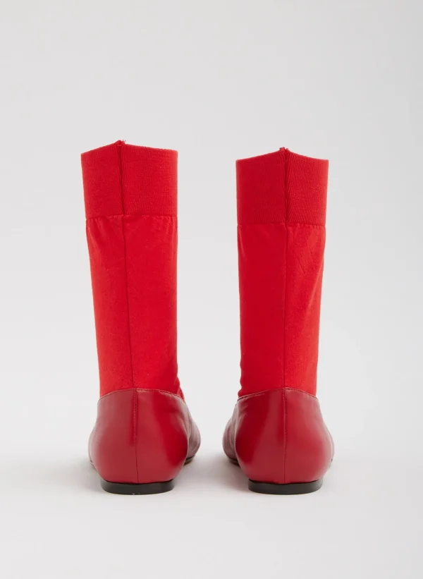 Tibi Borg Sock Shoe Red Shop