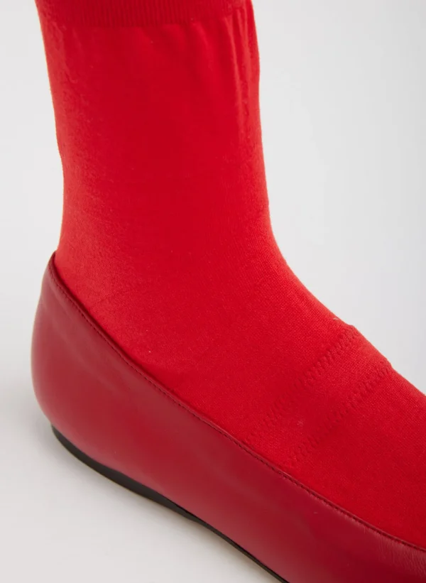 Tibi Borg Sock Shoe Red Shop
