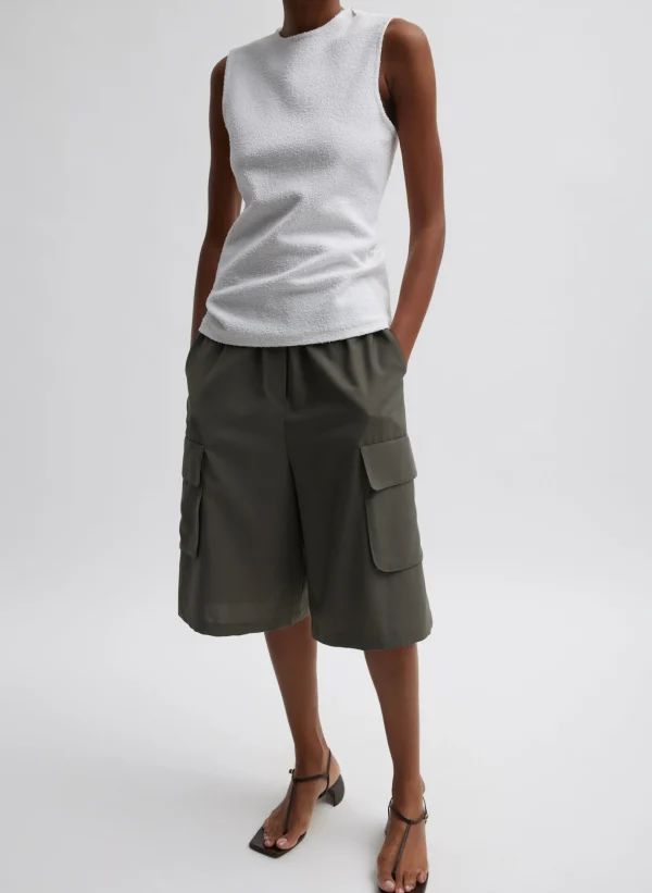 Tibi Boucle Knit Sleeveless Top White Clearance