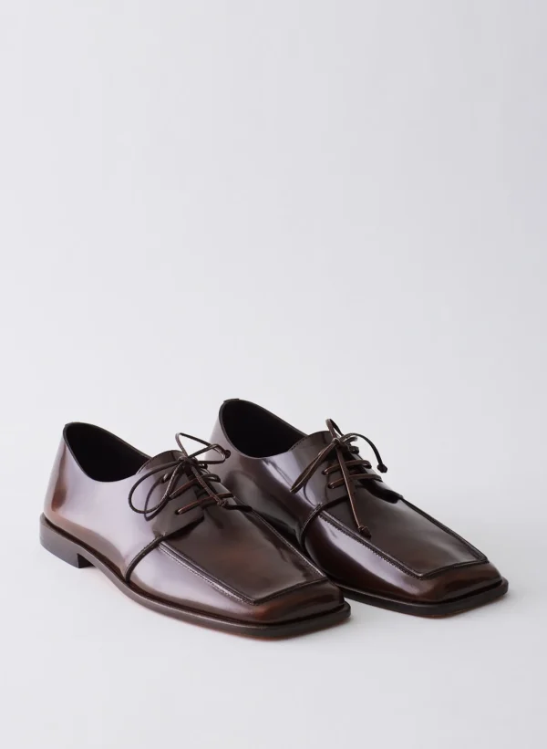 Tibi Brody Square Toe Loafer Espresso Discount