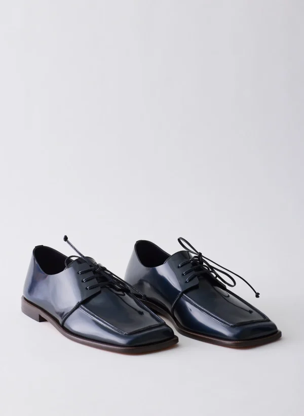 Tibi Brody Square Toe Loafer Navy Flash Sale