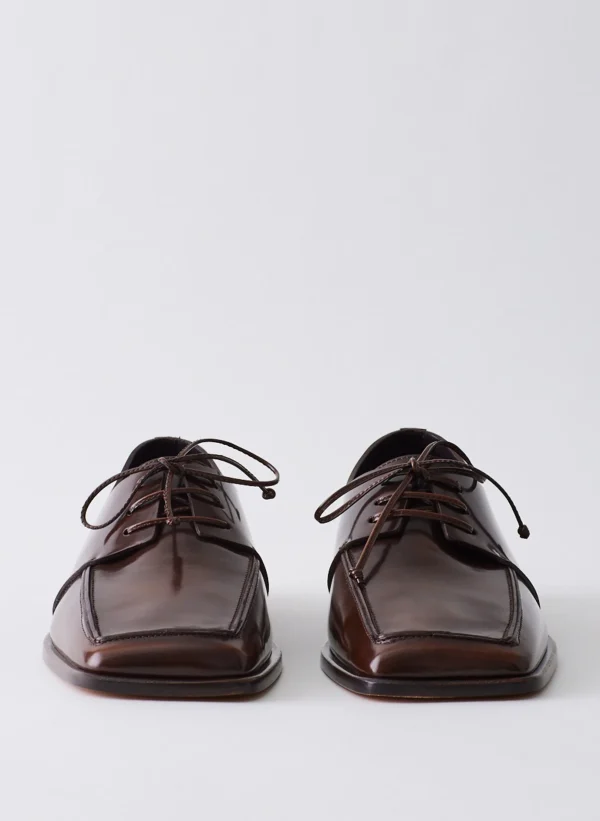 Tibi Brody Square Toe Loafer Espresso Discount