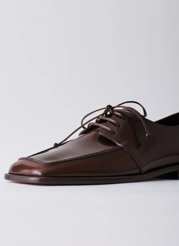 Tibi Brody Square Toe Loafer Espresso Discount