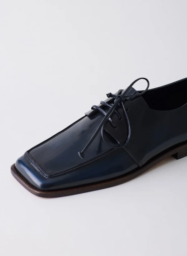 Tibi Brody Square Toe Loafer Navy Flash Sale