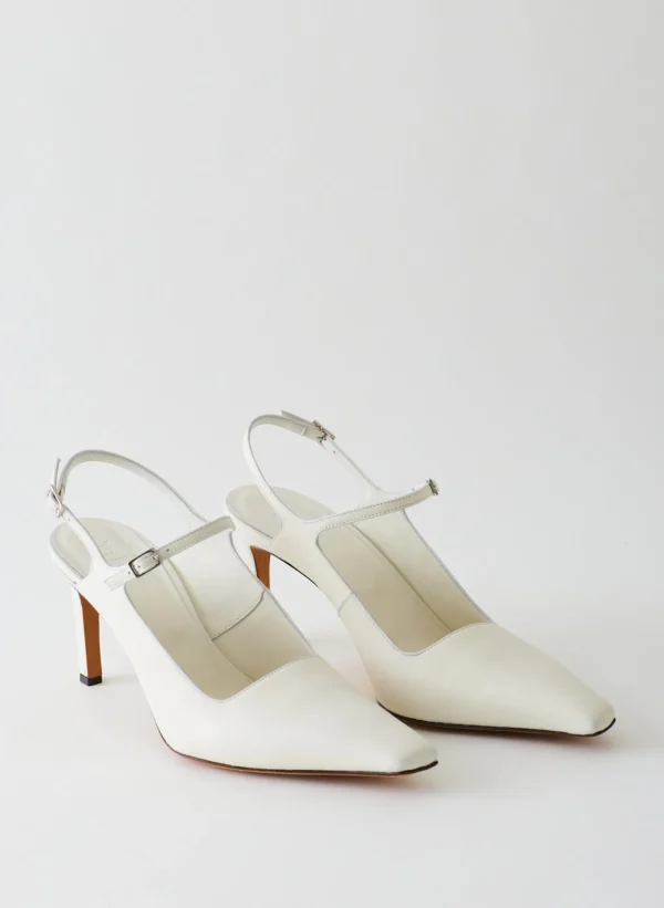 Tibi Calf Bob Slingback White Outlet