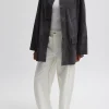 Tibi Cassiterite Suede Carcoat Grey New