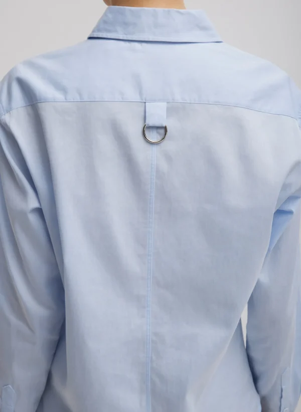 Tibi Charlie Men's Slim Shirt Blue Fashion