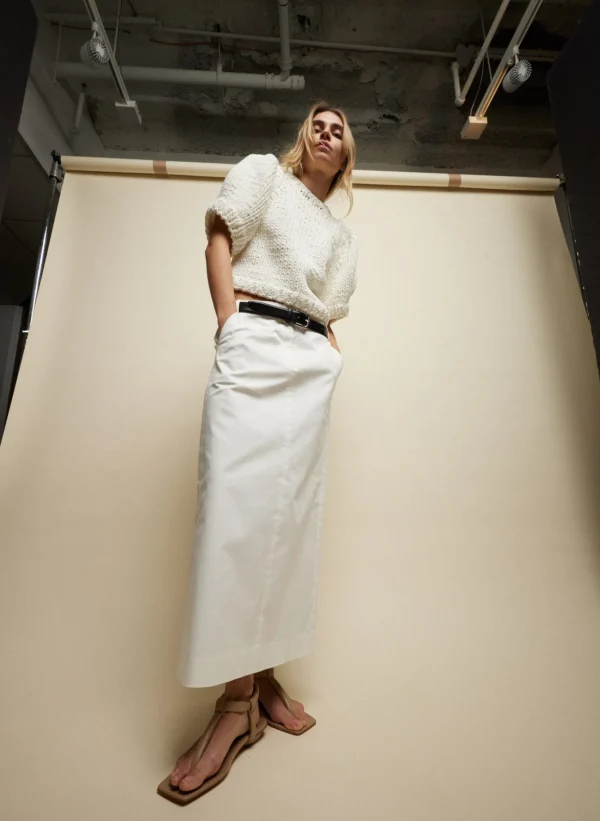 Tibi Chino Maxi Skirt White Fashion