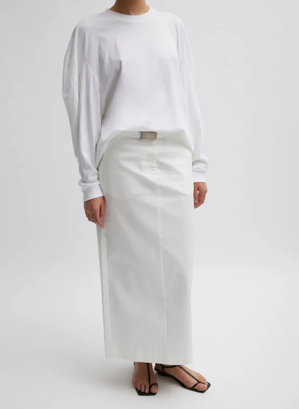 Tibi Chino Maxi Skirt White Fashion