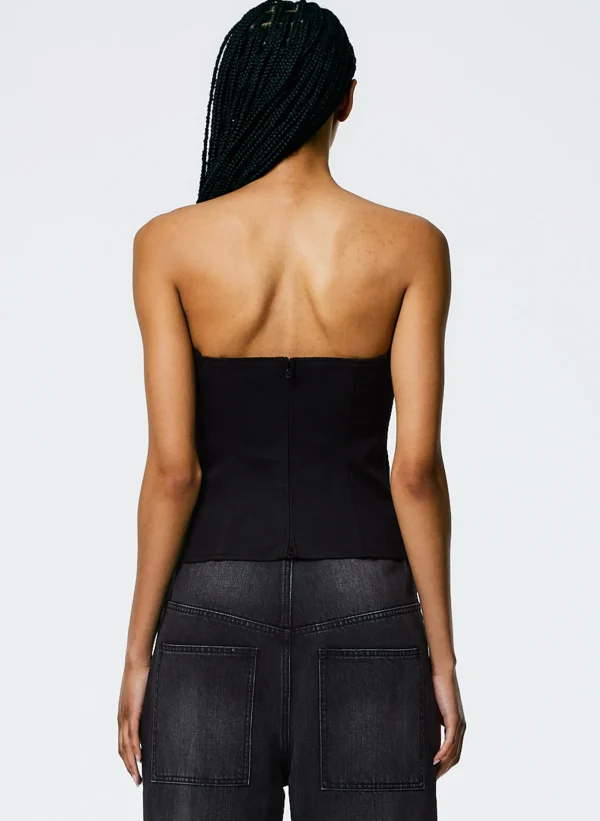 Tibi Chino Square Corset Black Sale