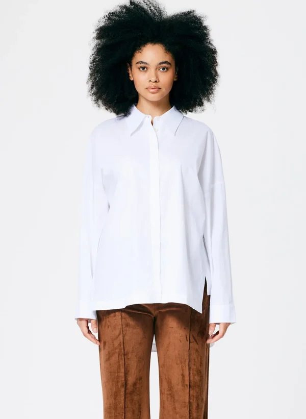 Tibi Classic Shirting Oversized Gabe Shirt White Store