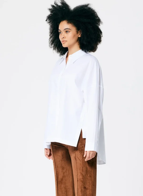 Tibi Classic Shirting Oversized Gabe Shirt White Store