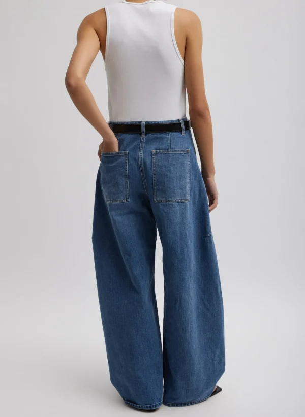 Tibi Classic Wash Denim Sid Jean Classic Blue New