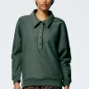 Tibi Cocoon Crewneck Sweatshirt Grey Pine Fashion