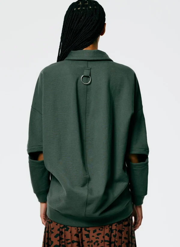 Tibi Cocoon Crewneck Sweatshirt Grey Pine Fashion