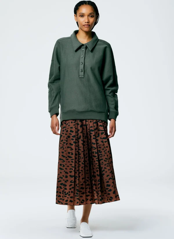 Tibi Cocoon Crewneck Sweatshirt Grey Pine Fashion