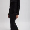 Tibi Compact Ultra Stretch Knit Long Sleeve Slim Top Black Shop