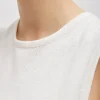 Tibi Cotton Criss Cross Sleeveless Sweater White Sale
