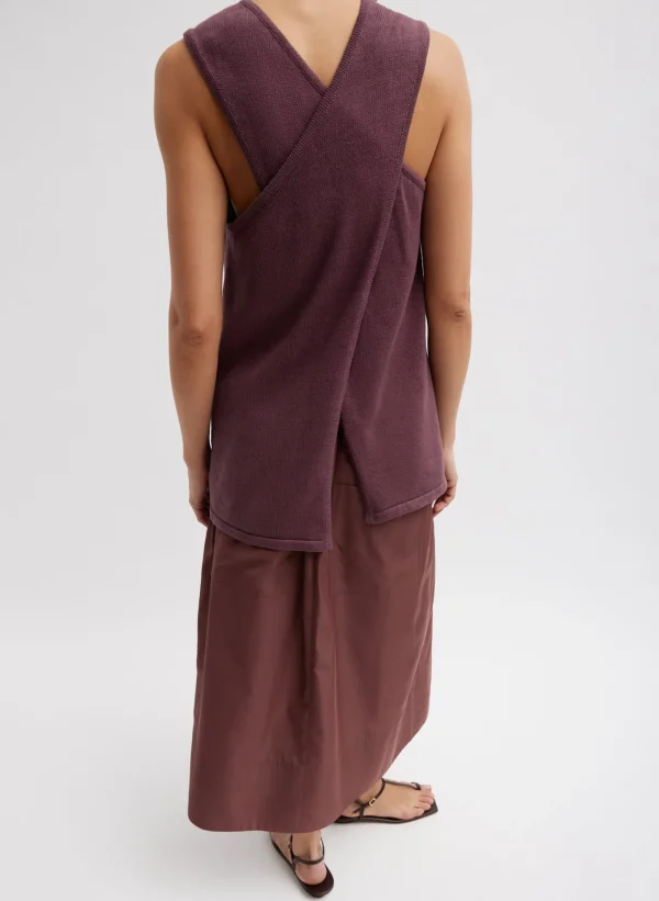 Tibi Cotton Criss Cross Sleeveless Sweater Cinnamon Shop