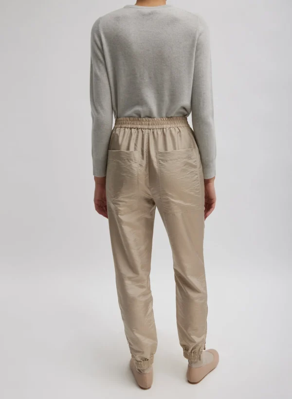 Tibi Crispy Nylon Kat Jogger Desert Sand Flash Sale