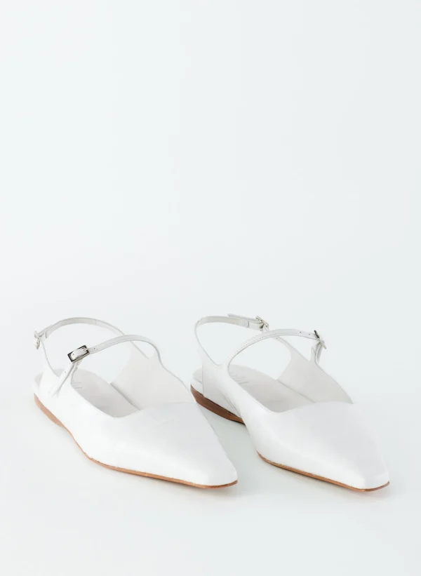 Tibi Croc Print Rudy Flat White Fashion
