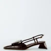 Tibi Croc Print Victor Slingback Brown Best