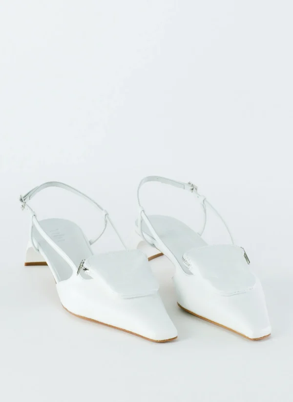 Tibi Croc Print Victor Slingback White Best