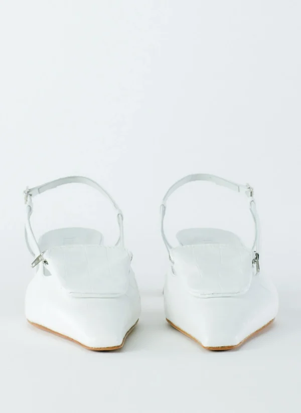 Tibi Croc Print Victor Slingback White Best