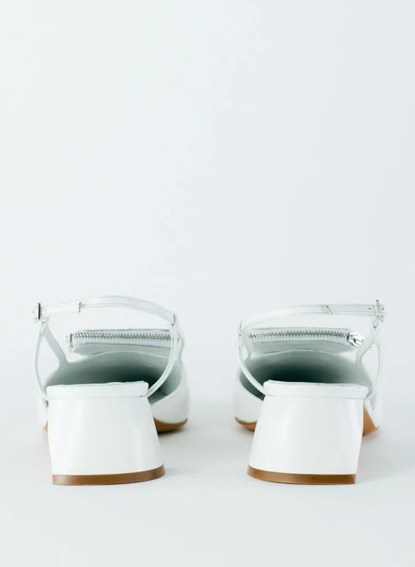 Tibi Croc Print Victor Slingback White Best