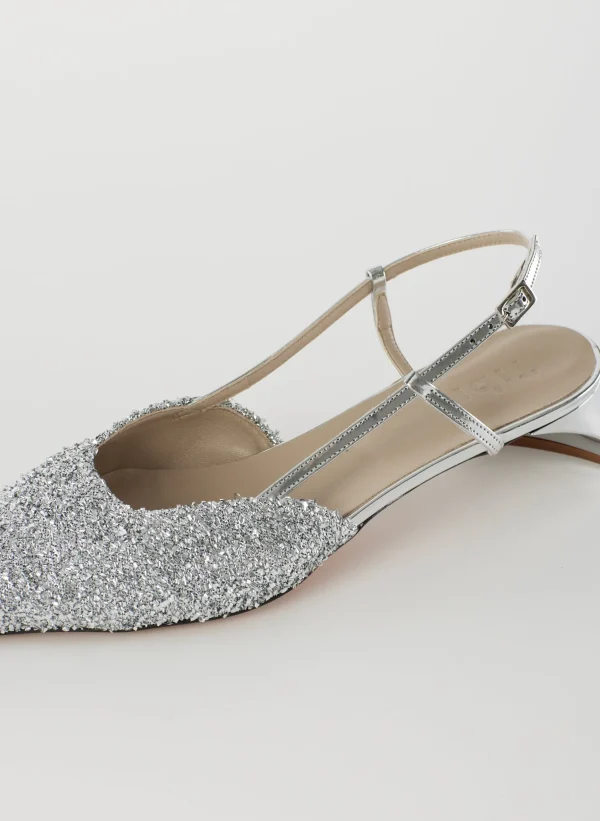 Tibi Curly Victor Slingback Silver Outlet