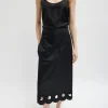 Tibi Daisy Embroidered Nylon Skirt Black Online