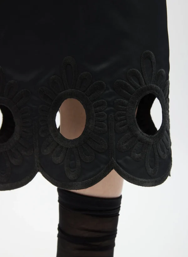 Tibi Daisy Embroidery Long Dress Black Clearance
