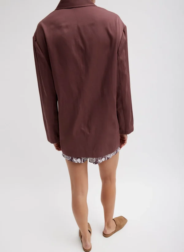 Tibi Drapey Suiting Liam Blazer Cinnamon Cheap